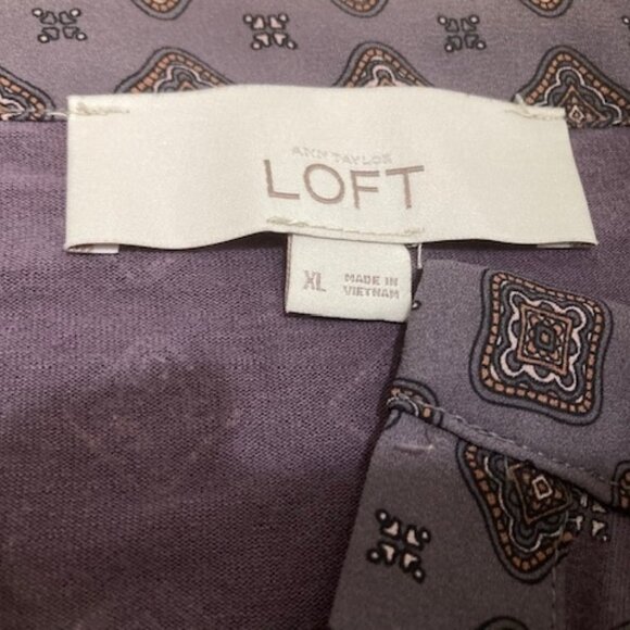 Loft L/S Button Down Blouse XL - Picture 6 of 6